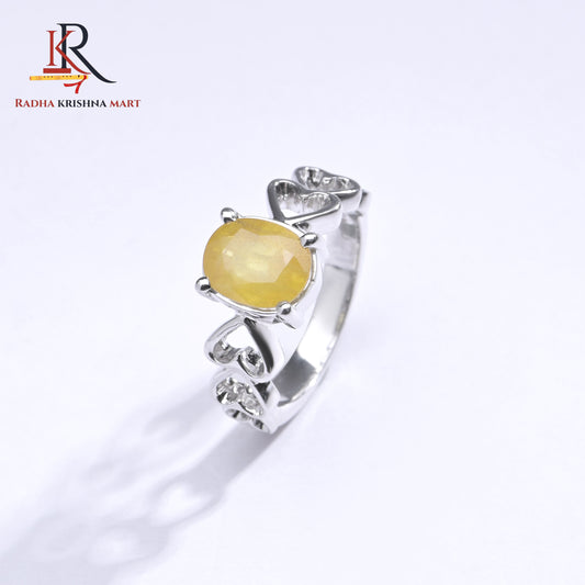Yellow Sapphire (Pukhraj) Ring - 925 Silver