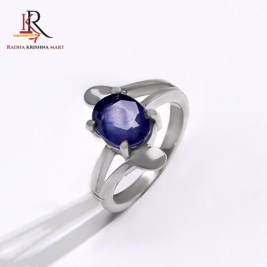 Blue Sapphire ( Neelam ) Ring - 925 Silver