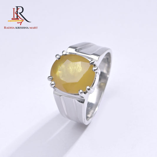 Yellow Sapphire (Pukhraj) Ring - 925 Silver