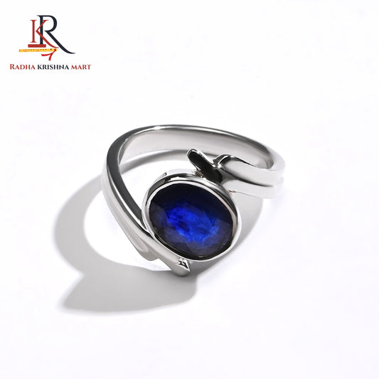 Blue Sapphire ( Neelam ) Ring - 925 Silver