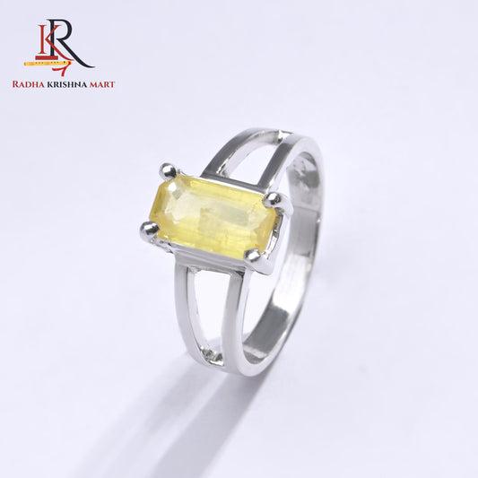 Yellow Sapphire (Pukhraj) Ring - 925 Silver