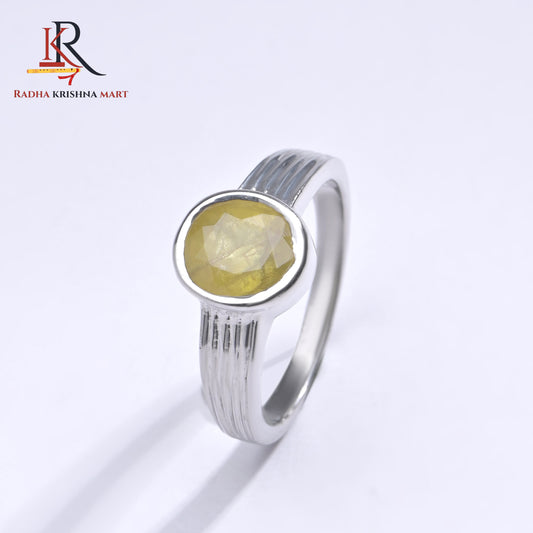 Yellow Sapphire (Pukhraj) Ring - 925 Silver
