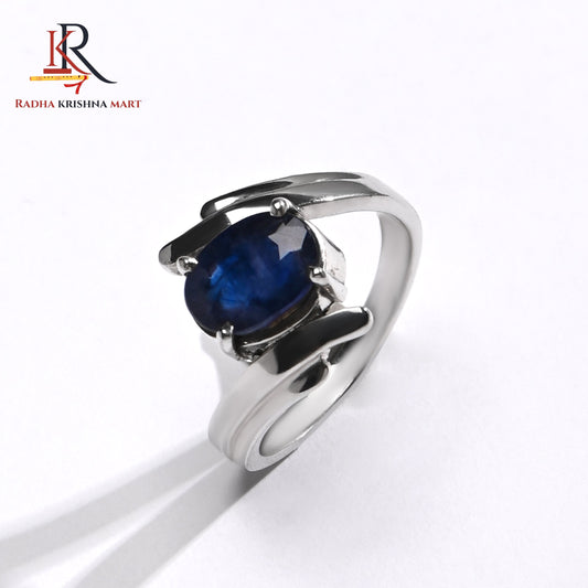 Blue Sapphire ( Neelam ) Ring - 925 Silver