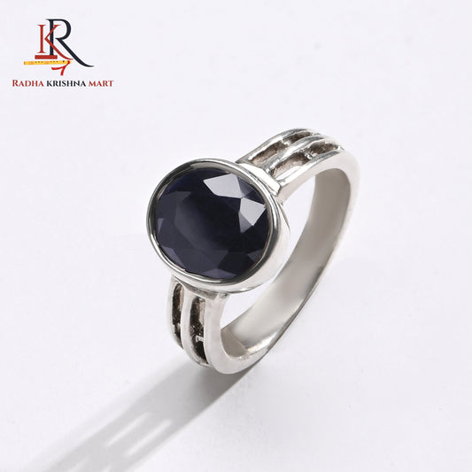 Blue Sapphire ( Neelam ) Ring - 925 Silver