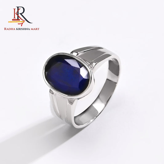 Blue Sapphire ( Neelam ) Ring - 925 Silver