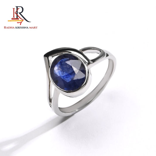 Blue Sapphire ( Neelam ) Ring - 925 Silver