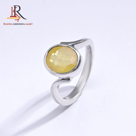 Yellow Sapphire (Pukhraj) Ring - 925 Silver