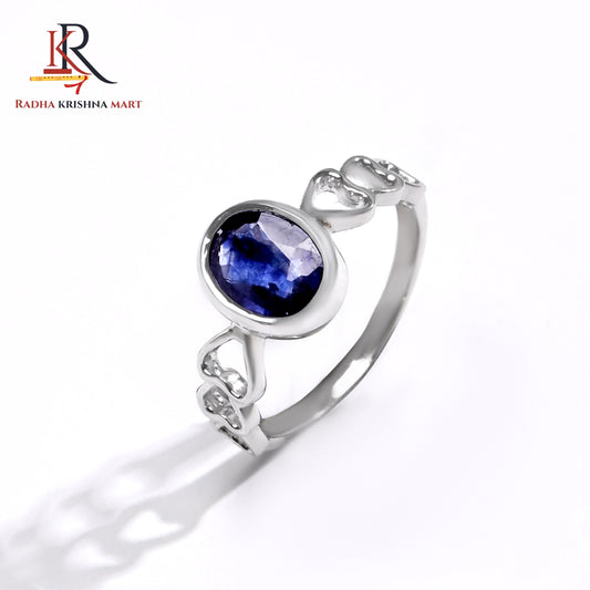 Blue Sapphire ( Neelam ) Ring - 925 Silver