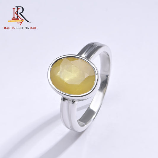 Yellow Sapphire (Pukhraj) Ring - 925 Silver