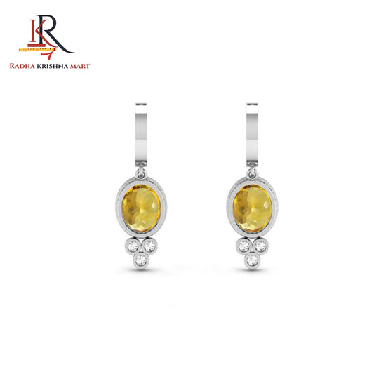 Citrine Earing - 925 Silver