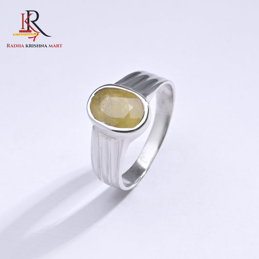 Yellow Sapphire (Pukhraj) Ring - 925 Silver