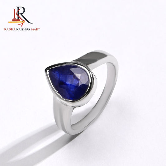 Blue Sapphire ( Neelam ) Ring - 925 Silver