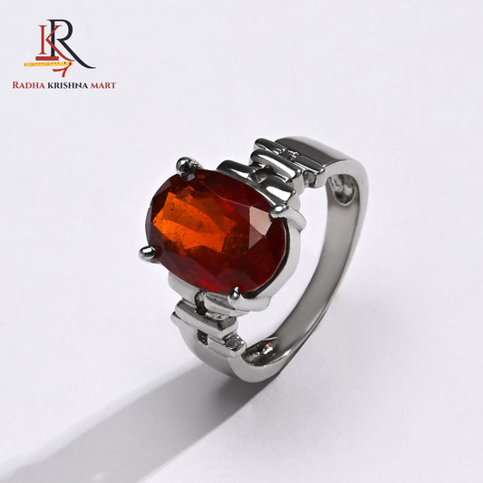 Garnet (Gomed) Ring - 925 Silver