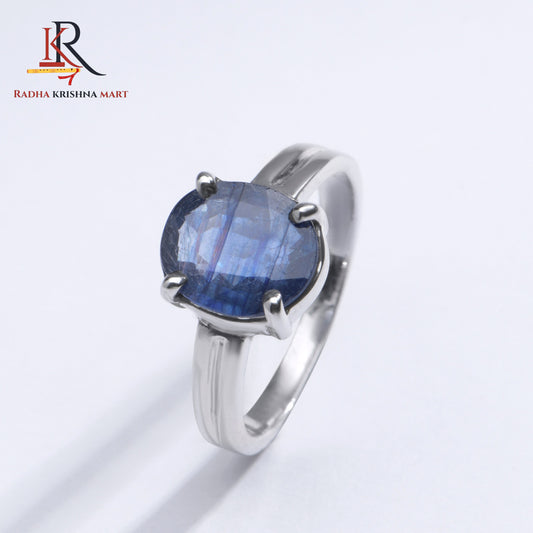 Blue Sapphire ( Neelam ) Ring - 925 Silver