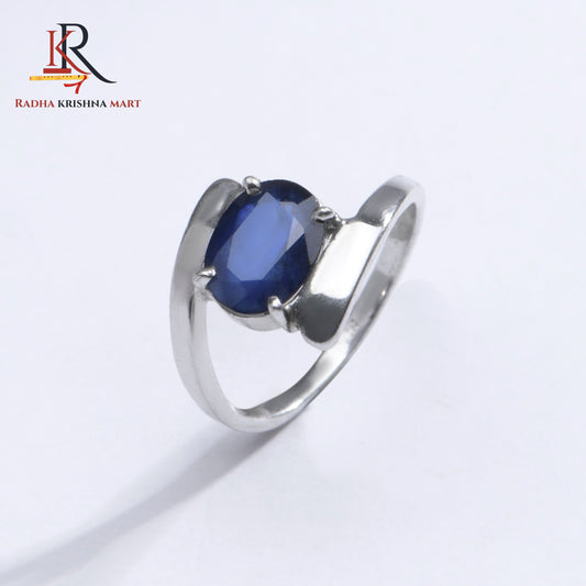 Blue Sapphire ( Neelam ) Ring - 925 Silver