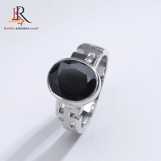 Blue Sapphire ( Neelam ) Ring - 925 Silver