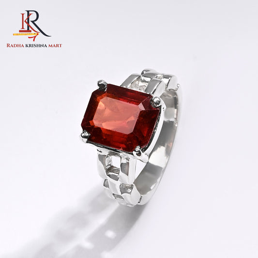 Garnet (Gomed) Ring - 925 Silver