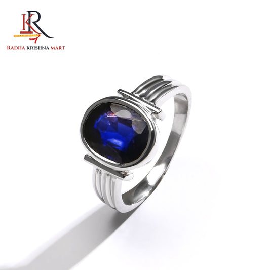Blue Sapphire ( Neelam ) Ring - 925 Silver