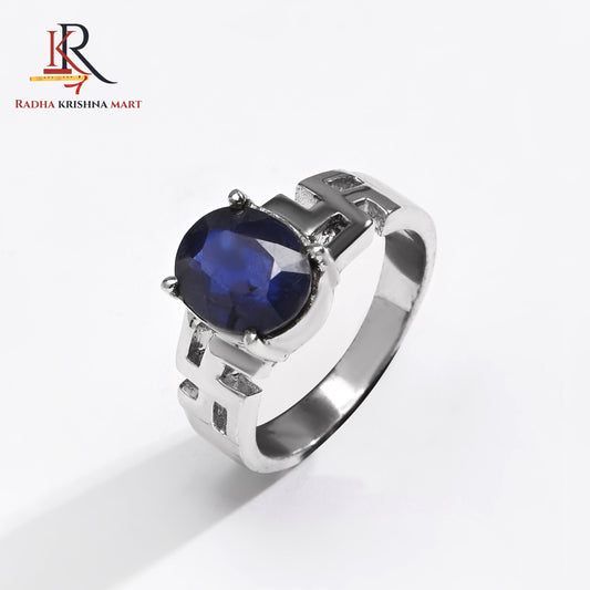 Blue Sapphire ( Neelam ) Ring - 925 Silver