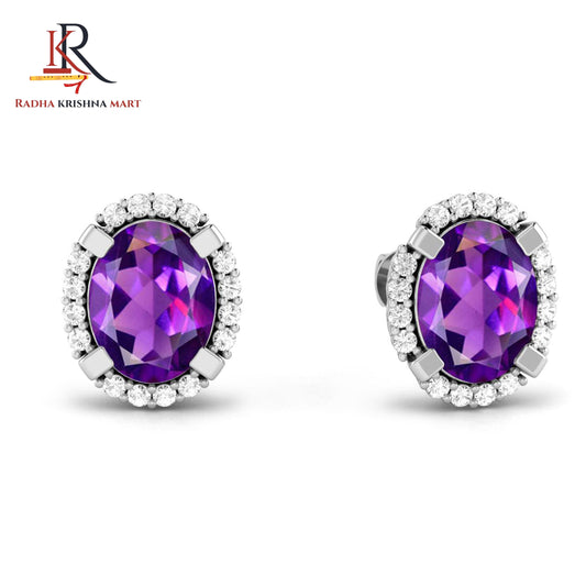 Amethyst Earring - 925 Silver