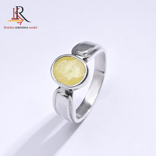 Yellow Sapphire (Pukhraj) Ring - 925 Silver