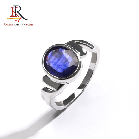 Blue Sapphire ( Neelam ) Ring - 925 Silver