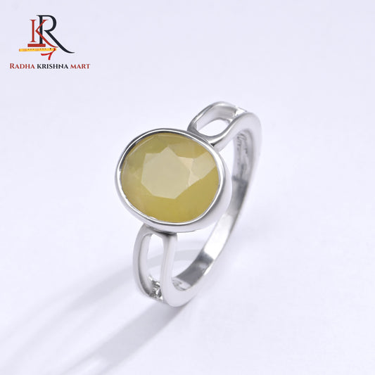 Yellow Sapphire (Pukhraj) Ring - 925 Silver