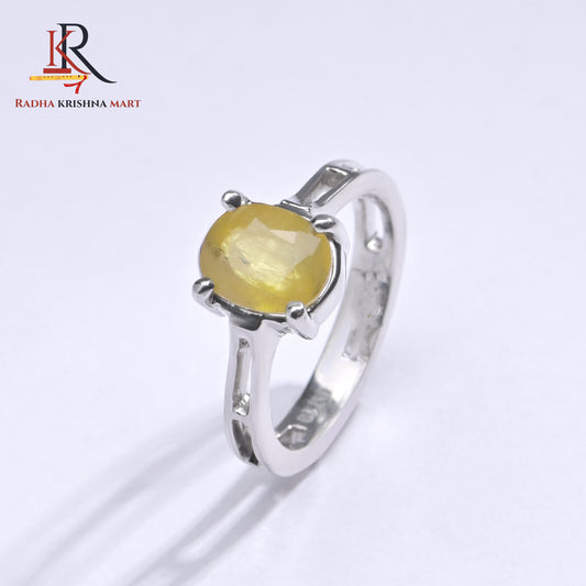 Yellow Sapphire (Pukhraj) Ring - 925 Silver