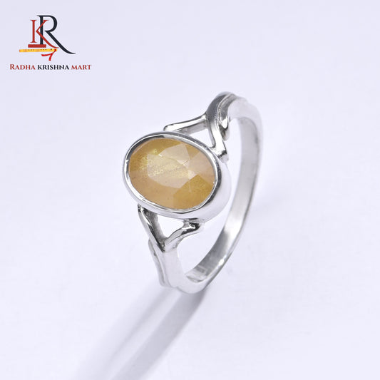 Yellow Sapphire (Pukhraj) Ring - 925 Silver
