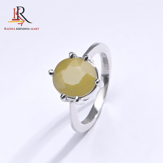 Yellow Sapphire (Pukhraj) Ring - 925 Silver