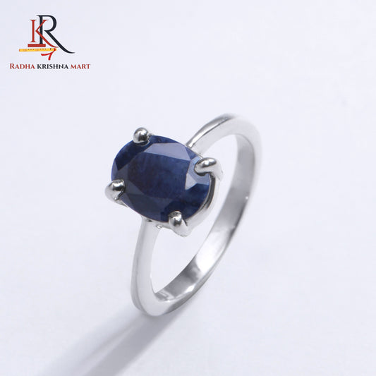 Blue Sapphire ( Neelam ) Ring - 925 Silver