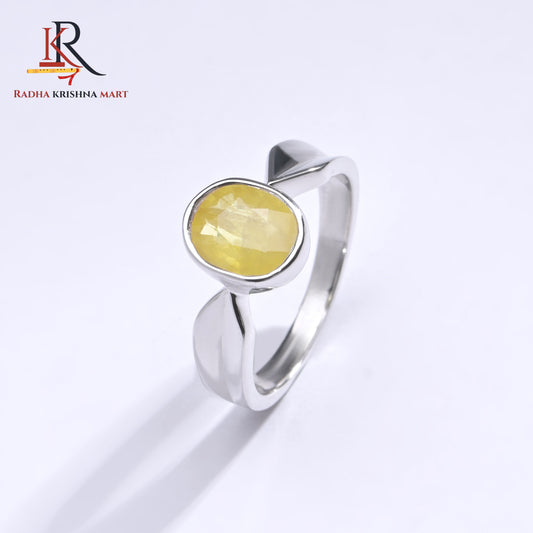 Yellow Sapphire (Pukhraj) Ring - 925 Silver