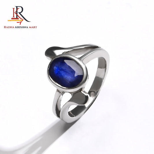 Blue Sapphire ( Neelam ) Ring - 925 Silver