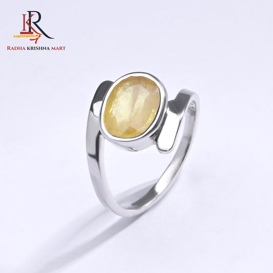 Yellow Sapphire (Pukhraj) Ring - 925 Silver