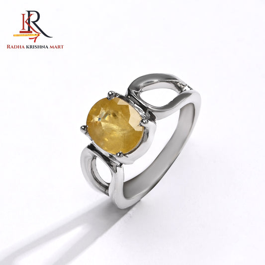 Yellow Sapphire (Pukhraj) Ring - 925 Silver