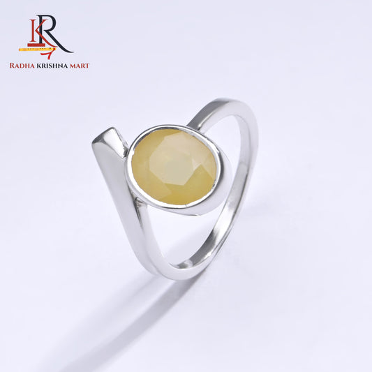 Yellow Sapphire (Pukhraj) Ring - 925 Silver