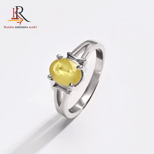 Yellow Sapphire (Pukhraj) Ring - 925 Silver