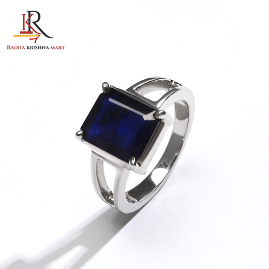 Blue Sapphire ( Neelam ) Ring - 925 Silver