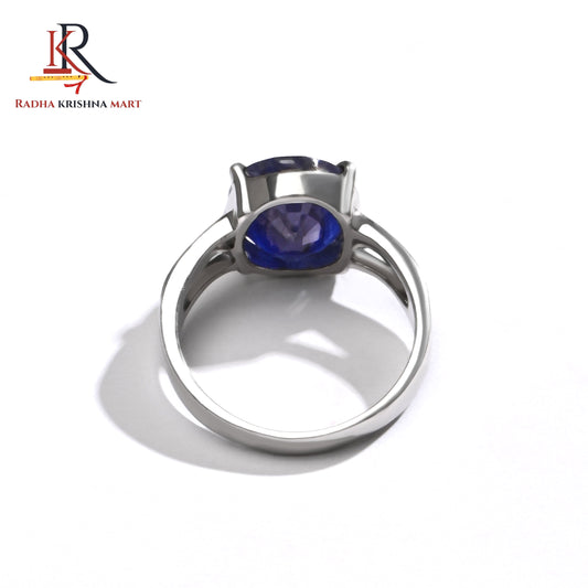 Blue Sapphire ( Neelam ) Ring - 925 Silver