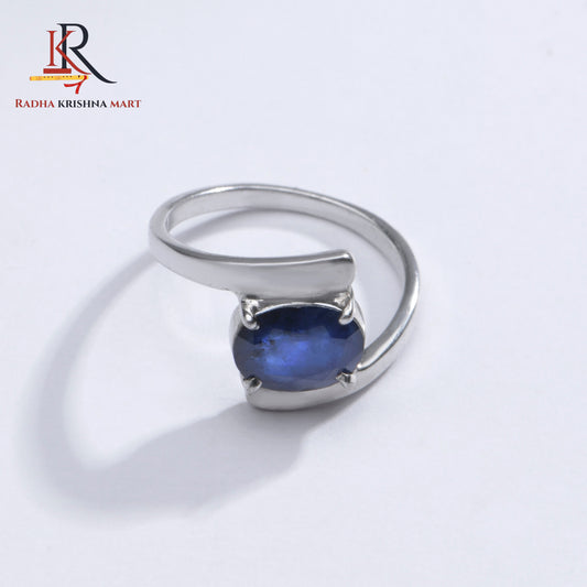 Blue Sapphire ( Neelam ) Ring - 925 Silver