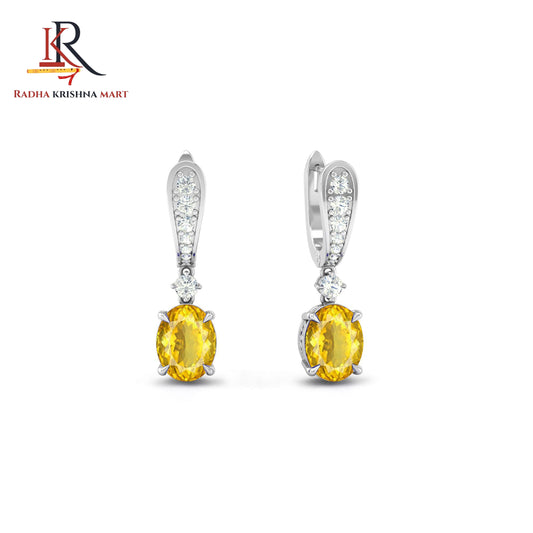 Citrine Earing - 925 Silver