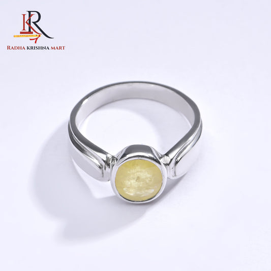 Yellow Sapphire (Pukhraj) Ring - 925 Silver
