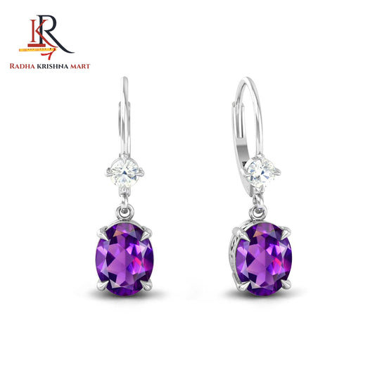 Amethyst Earring - 925 Silver