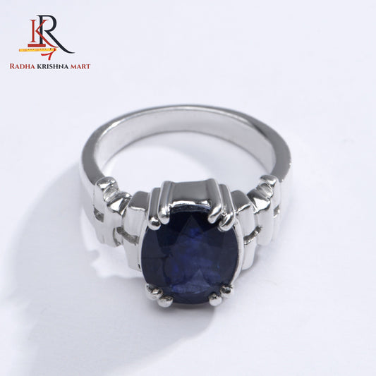 Blue Sapphire ( Neelam ) Ring - 925 Silver