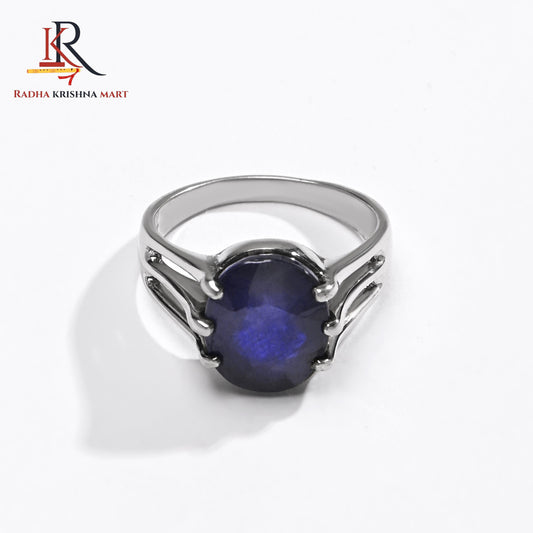 Blue Sapphire ( Neelam ) Ring - 925 Silver