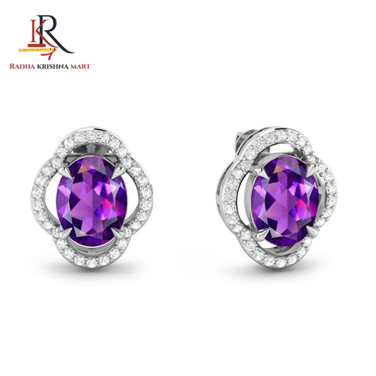 Amethyst Earring - 925 Silver