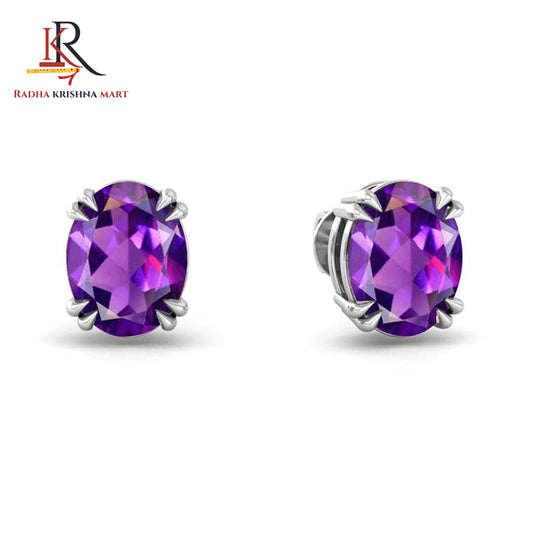Amethyst Earring - 925 Silver