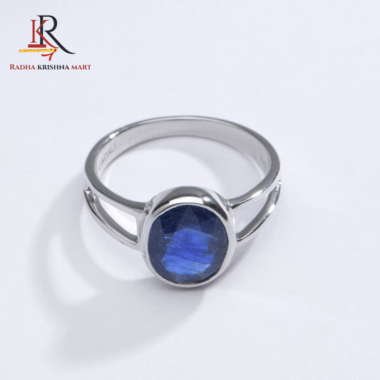 Blue Sapphire ( Neelam ) Ring - 925 Silver