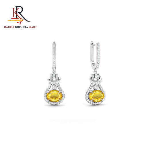 Citrine Earing - 925 Silver