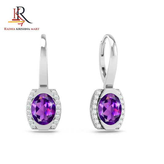 Amethyst Earring - 925 Silver